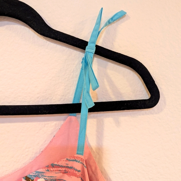 Hell Bunny Jenna Japanese Pink & Blue Cherry Blossom Fit & Flare Dress Sz Large - Picture 4 of 9